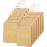 24 Pack Party Favor Paper Gift Bags Kraft Paper Bags Candy Bags Festa Favor Bags Com Alça Para Comemorações De Aniversário, Casamento E Fest