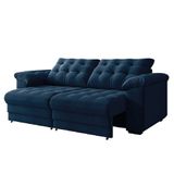 Sofá Retrátil E Reclinável Bipartido 3 Lugares 2,30m Suede Veludo Coliseu Selmer