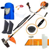 Roçadeira Profissional Vulcan Vr430s 43cc 1,7hp Robusta Acompanha Boné Protetor De Nuca E Perneira