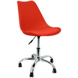Cadeira Leda Office Luisa Saarinen Estofada Base Giratória Cromada - Vermelho
