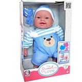 Boneca My Sweet Love Menino Macacao Azul 36cm Cotiplas