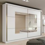Guarda-Roupa Casal com Espelho, 2 Portas de Correr e 6 Gavetas Toronto Plus Espresso