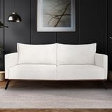Sofá Living 2 Lugares Com Pés De Ferro Almofadas Soltas 160cm Saiph Bouclê Off White