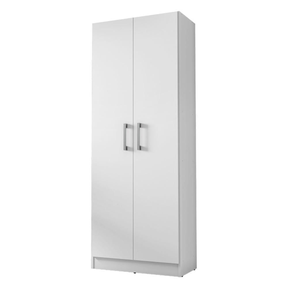 Armario Multiuso 2 Portas Suporte Vassoura Lavanda Kits Paraná Branco White Branco White