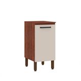 Balcão De Cozinha 1 Porta 0,40 Cm Com Tampo Ametista Kits Parana Nogueira Off White-tpnogueira