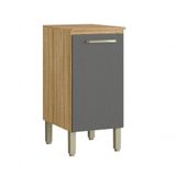 Balcão De Cozinha 1 Porta 0,40 Cm Com Tampo Ametista Kits Parana Freijó Gris