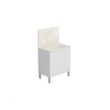 Balcao De Cozinha 1 Porta Basculante 1 Gaveta 0,80 Cm Com Tampo E Painel Art Kits Parana Branco-artico