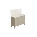 Balcao De Cozinha 3 Portas 2 Gavetas 1,20 Cm Com Tampo E Painel Art Kits Parana Vanilla-vanilla