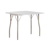 Mesa De Sala Jantar Dobrável 216 Prata-courino Branco Carraro