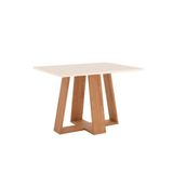 Mesa De Sala Jantar Lins Sc91 C-tampo Reto S- Vidro 120x80cm Nature Off White