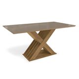 Mesa De Sala Jantar Graviola + Tampo Com Vidro 160x90cm Freijo Bronze