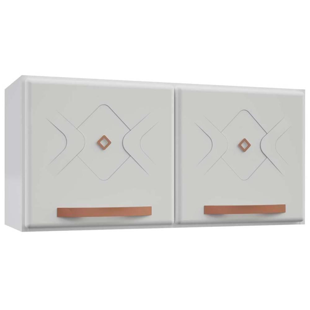 Armário Aéreo P/ Cozinha Mirage New Geladeira C/2 Portas 80cm Branco - Telasul