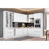 Balcão De Cozinha Americana P/ Pia 3 Gavetas E 2 Portas C/tampo 120cm Branco - Henn
