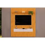 Rack Bancada C/painel P/tv Até 65 Polegadas Pratic Ripado Prateleira 183x240cm Cedro - Dj Móveis