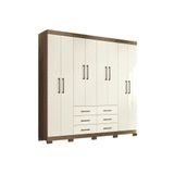 Guarda Roupa Casal 8 Portas E 6 Gavetas C- Pés Liverpool Jatoba-areia