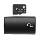 Cartão De Memória Micro Sd Multilaser Mc162 2x1, 16gb, Classe 10