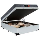 Cama Box Baú Casal + Colchão Ortopédico Resistente Pró D28 Prime Colchões 138x188x60 Branco