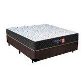 Cama Box Casal + Colchão Semi Ortopédico Extra Firme Espuma D33 Prime Colchões 138x188x72 Marrom