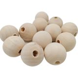 Miçanga Em Madeira Natural Redonda 8mm Cru Com 100 Peças