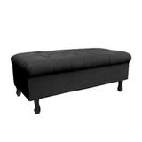 Recamier Puff Bau Bia 120x Suede Preto - Majú Decor