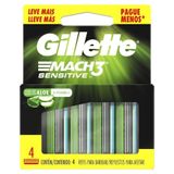 Carga Gillette Mach3 Sensetive Embalagem Com 4 Unidades