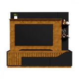 Home Theater Ripado Dallas Para Tv De Até 75 Polegadas Naturalle Preto Fosco Bechara