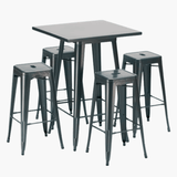 Mesa Alta Bistro Café Bar Tolix Com 4 Banquetas Tolix Iron Ferro