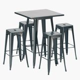 Mesa Alta Bistro Café Bar Tolix Com 4 Banquetas Tolix Iron Ferro