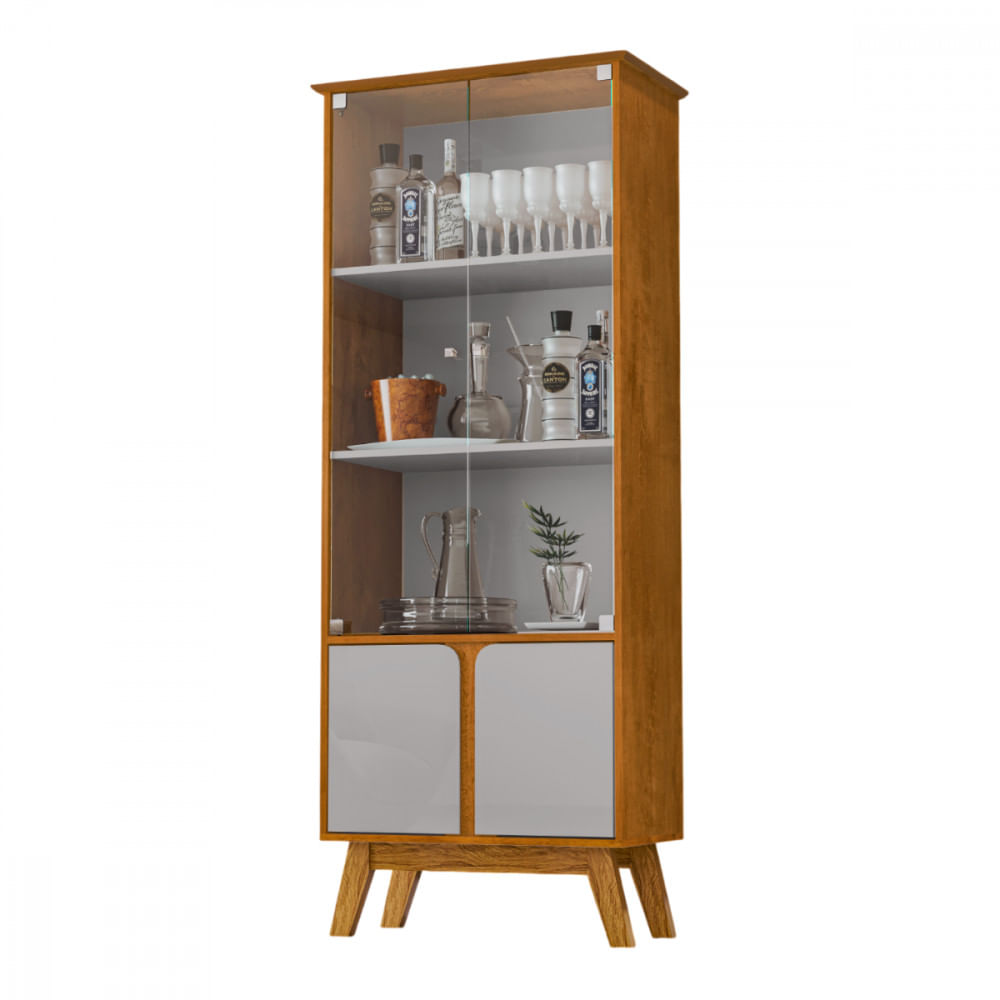 Cristaleira 2 Portas Madri Naturalle Com Off White Bechara