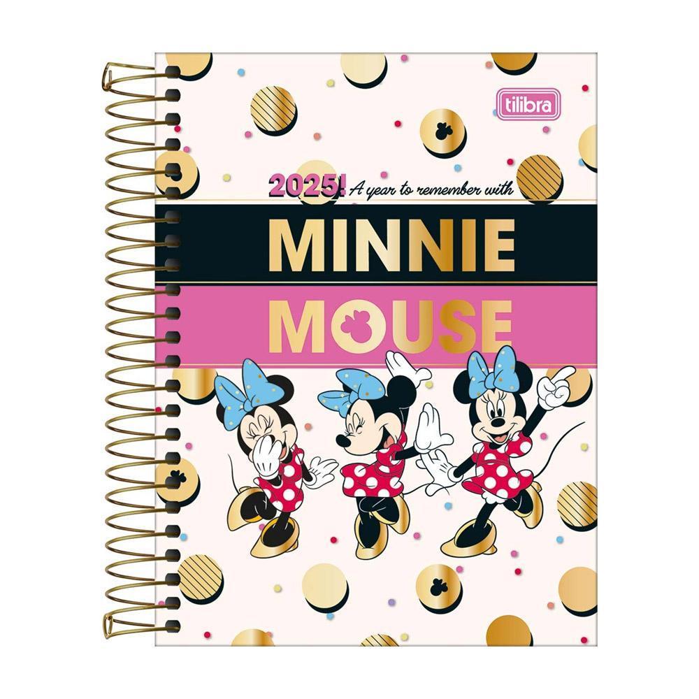 Agenda 2025 Diária Espiral Minnie Mouse Poa Tilibra