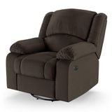 Poltrona Do Papai Reclinável Melim Glider Giratória Usb Sintético Pu F Fh1 - D&#39;rossi Cor Marrom