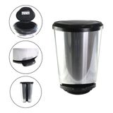 Lixeira Com Pedal Label Prata Cozinha Banheiro 10 Litros