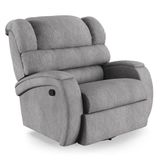 Poltrona Do Papai Reclinável Napoli Glider Giratória Linho Fh1 - D&#39;rossi Cor Cinza