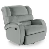 Poltrona Do Papai Reclinável Napoli Glider Giratória Massagem Pu Cinza Fh1 - D&#39;rossi