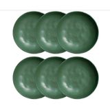 Conjunto Com 6 Pratos Fundos Porto Brasil Bio Leaf Em Stoneware 22,5 Cm