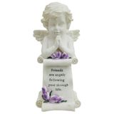 Anjo De Resina Branco Decorativo Para Casa De 25cm