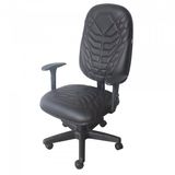 Cadeira Gamer Naja Braço Regulável Modelo Presidente Ecoflex Costura Vermelha