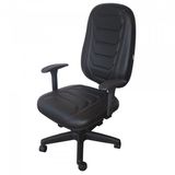 Cadeira Gamer Spider Braço Regulável Modelo Presidente Ecoflex Costura Vermelha