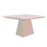 Mesa De Sala Jantar Luna + Tampo Madeirado Reto 120x80cm Off White Rufato