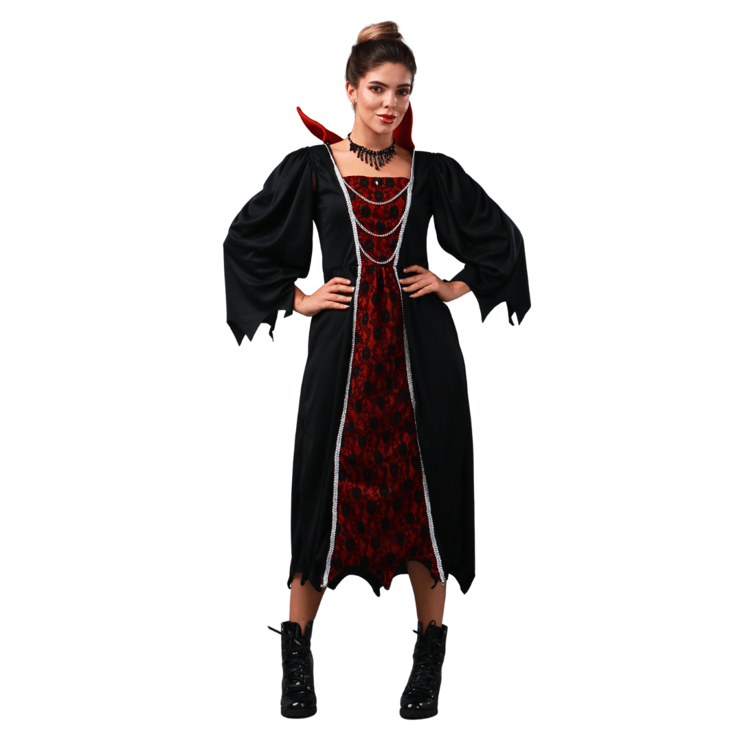 Fantasia Vampira Vitoriana Vestido Adulto Halloween  G