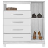 Cômoda Sapateira 1 Porta E 4 Gavetas Cannes Branco Tx - Incorplac