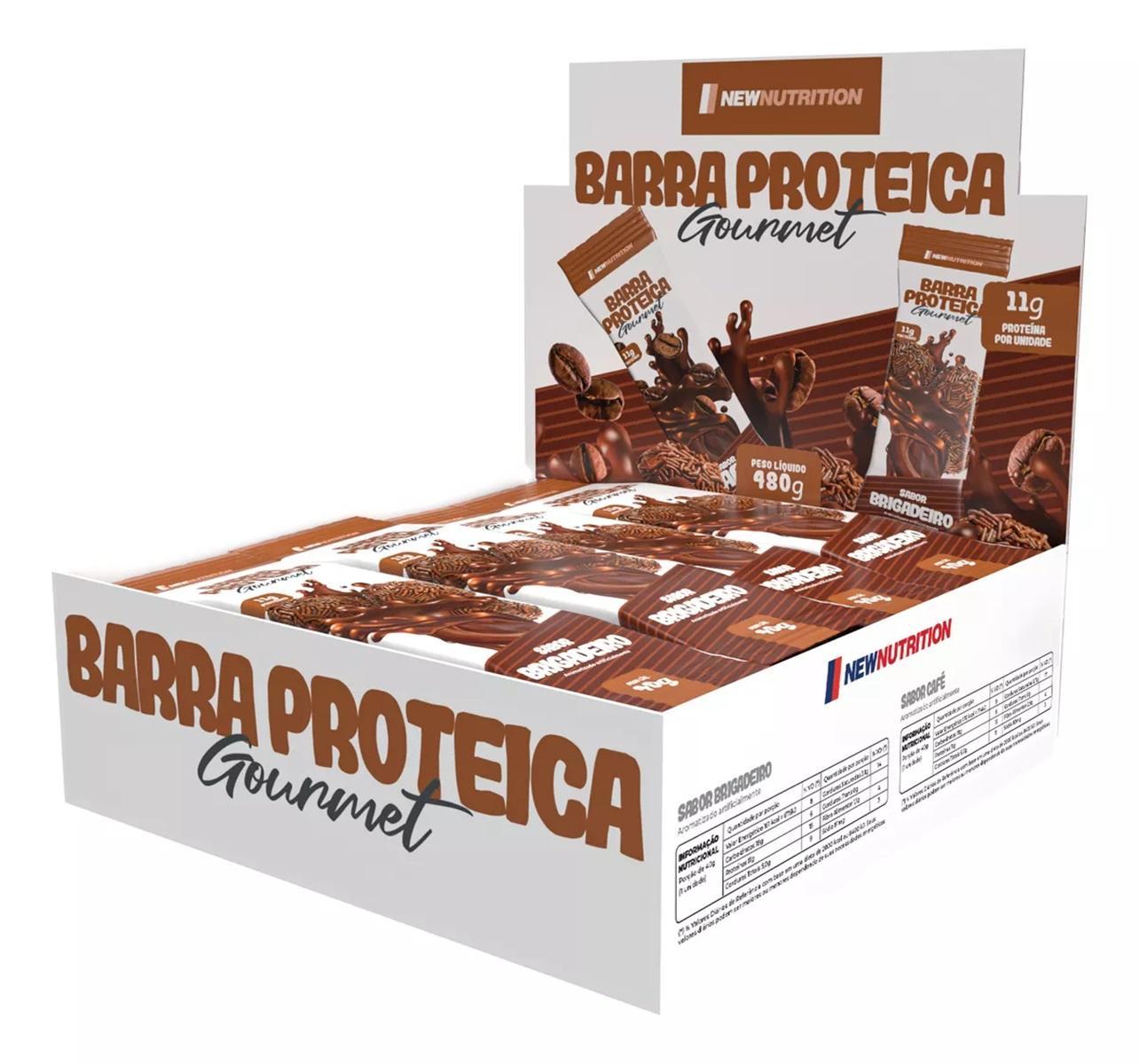 Barra Proteíca Gourmet Newnutrition Brigadeiro 12 Unidades