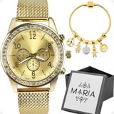 Relogio Feminino Prova Dagua Dourado + Delicada + Caixa Delicado Qualidade Premium Presente Social