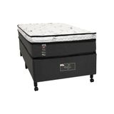 Cama Box Solteirão Castor New Alfa One em Tecido Poliéster + Colchão de Molho Tecnopedic, Euro Pillow em Malha 24x100x200cm