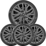 Kit Calota Fiat Mobi Argo Cronos Aro 14 Grafite Logo 295cb