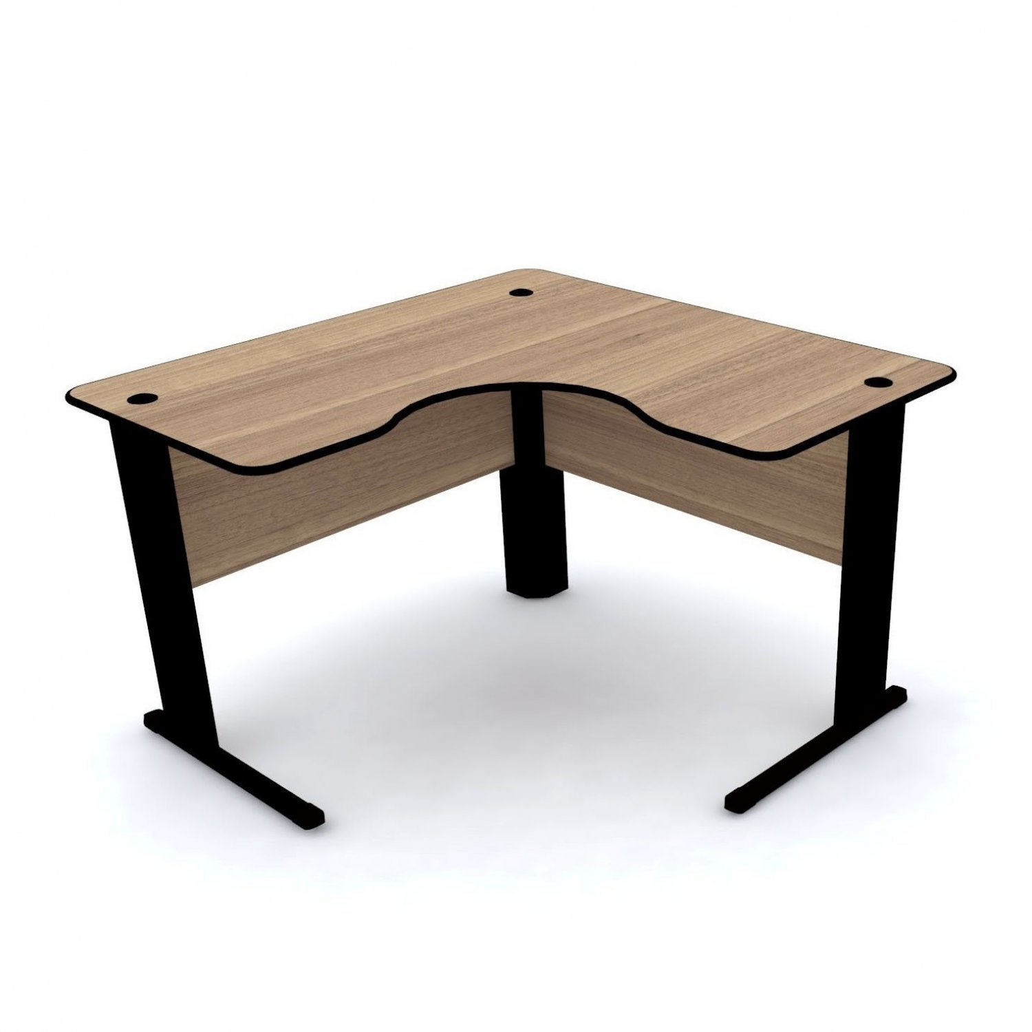 Mesa Para Escritório Em L Estação De Trabalho 1200 Maxxi  Preto/noce Naturalle