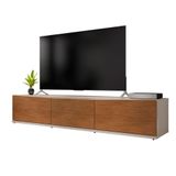 Rack Bancada Eros 1.8m Tv 32 40 42 47 50 55 60 Polegadas 2 Portas Gaveta Organizadora Sala Quarto Moderno Off/cedro - Rpm