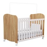 Guarda-roupa Infantil Peroba Duda Plus Com 92 Cm De Largura + Cômoda Com 1 Porta, 4 Gavetas, 1 Prateleira Com 65,1 Cm De Largura + Berço