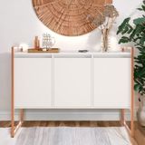 Buffet Aparador 3 Portas Sydney Branco Cobre Branco Cobre