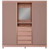 Guarda Roupa Fortaleza Ii Com 2 Portas De Correr E 4 Gavetas Bartira